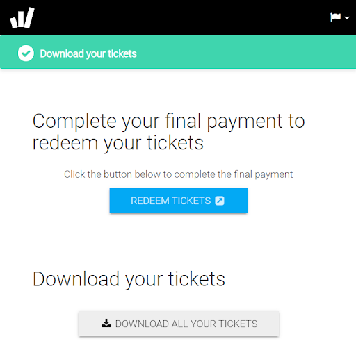 redeeming tickets order status page eventix down and final payments