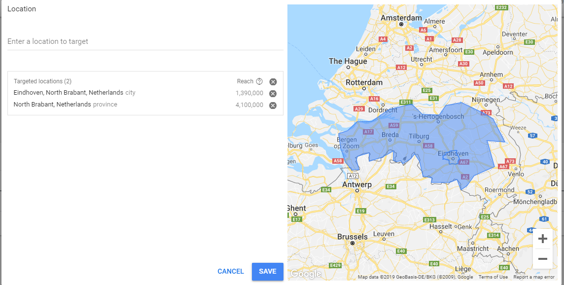 Adverise on geolocation with Google Ad Grants